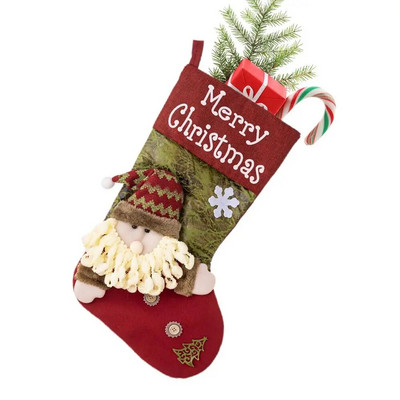 Ziemassvētku zeķes Lielas Ziemassvētku kārumu somas Filca svētku zeķes 18 collas sienas durvīm kāpnēm koks kamīna logam