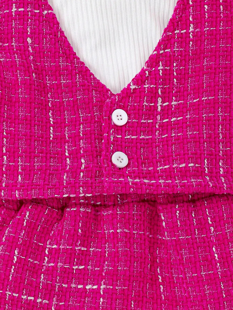 Trodijelni jesen/zima slatki i slatki bijeli ružičasti crveni prsluk i suknja u zapadnjačkom stilu, toplo udobno odijelo