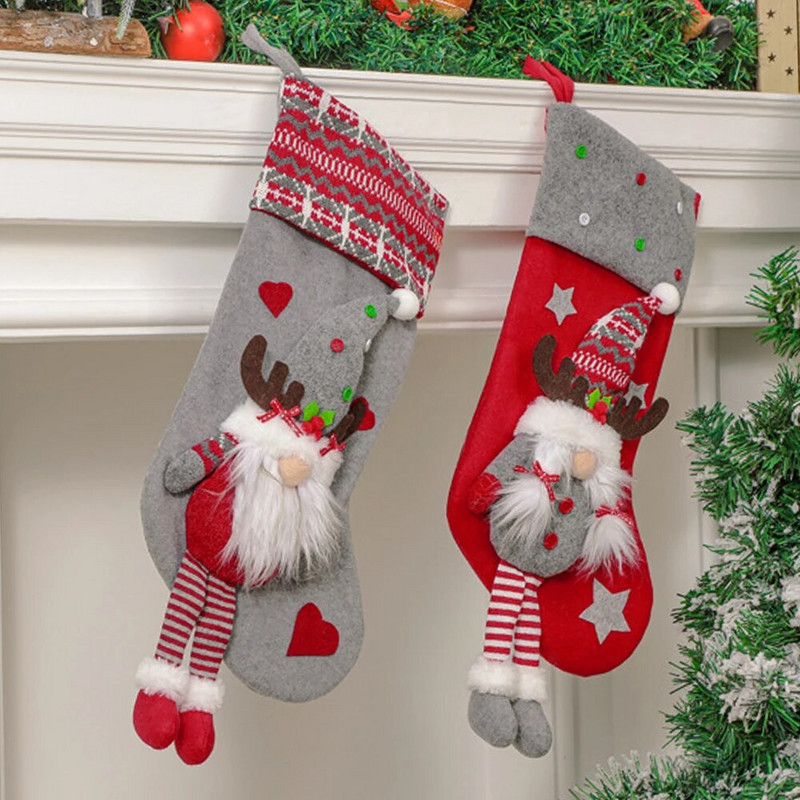 Božićni dar Božićne čarape Čarape Kamin Ukrasi za božićno drvce Ukrasi za dom Božićne potrepštine
