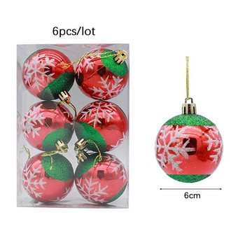6 см големи коледни топки Цветни златни червени зелени топки за украса за коледно дърво Подаръци Направи си сам Орнамент Коледна украса 2023 г.