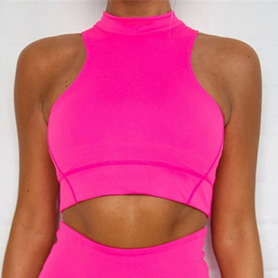 Bešavni sportski set Ženski 2PCS Crop Top grudnjak Tajice Odjeća za vježbanje Rebrasto pletenje Odijelo za teretanu Ženski kompleti za jogu Odjeća