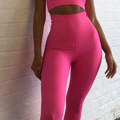 Bešavni sportski set Ženski 2PCS Crop Top grudnjak Tajice Odjeća za vježbanje Rebrasto pletenje Odijelo za teretanu Ženski kompleti za jogu Odjeća