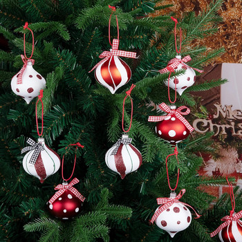 Парти украса за дома 12 PCS Комплект орнаменти от ментови бонбони Коледни бонбони топки Висулка за коледно дърво Подарък за Нова година
