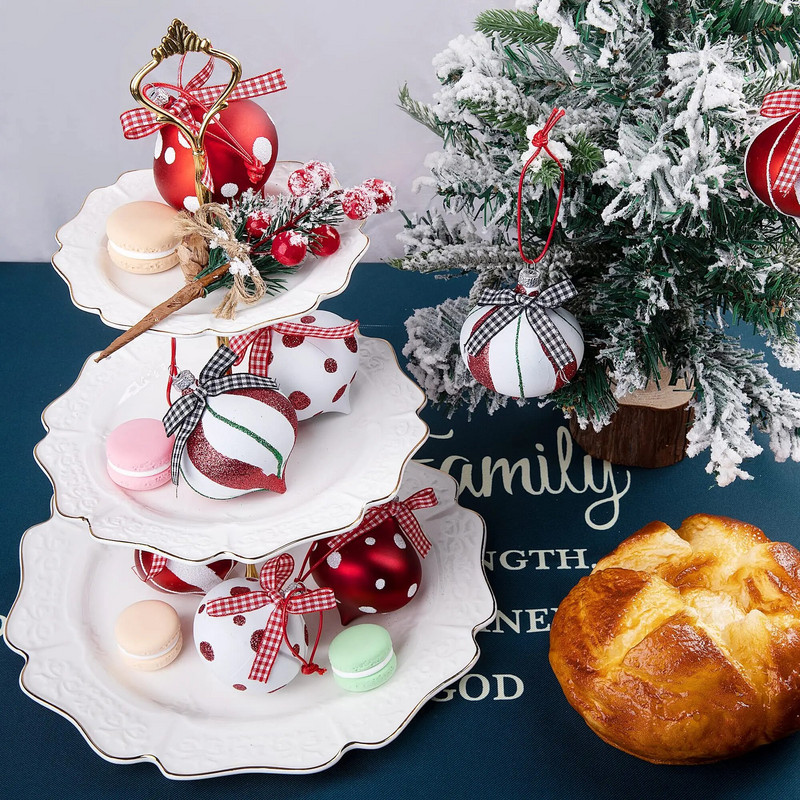 Ballītes mājas dekorēšana 12 gab. Piparmētru konfekšu rotājumu komplekts Ziemassvētku konfekšu bumbiņas Ziemassvētku eglītes kulons Jaungada dāvana