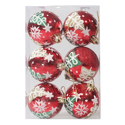 6 db szett Akasztható design karácsonyfa dekorációs golyós díszek karácsonyfa díszítéshez többszínű dekorációk
