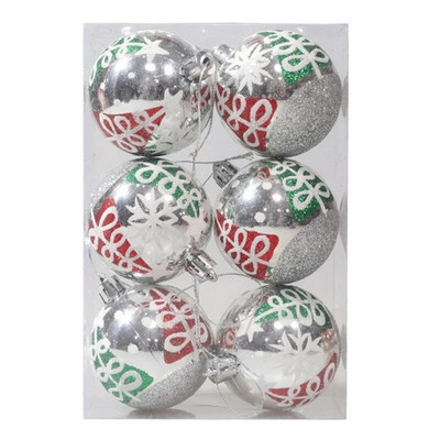 6 db szett Akasztható design karácsonyfa dekorációs golyós díszek karácsonyfa díszítéshez többszínű dekorációk