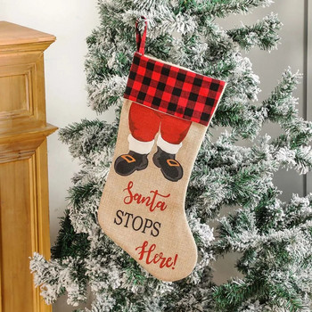 Торбичка за бонбони Весела Коледа Подарък за чорап Карикатура Снежен човек Коледен чорап Коледна елха Висящи орнаменти