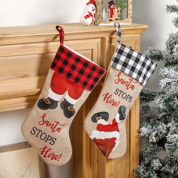 Τσάντα καραμέλα Καλά Χριστούγεννα με κάλτσες δώρο Κινούμενα σχέδια Χιονάνθρωπος Χριστουγεννιάτικη κάλτσα Χριστουγεννιάτικο δέντρο Κρεμαστά στολίδια