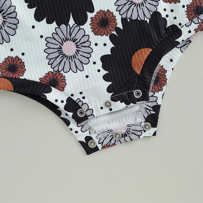 2023 Vintage Nou-născut Bebeluși Băieți Fete Body Haine Costuită Imprimare de flori Mâneci lungi Hanorace cu glugă Salopete Combi