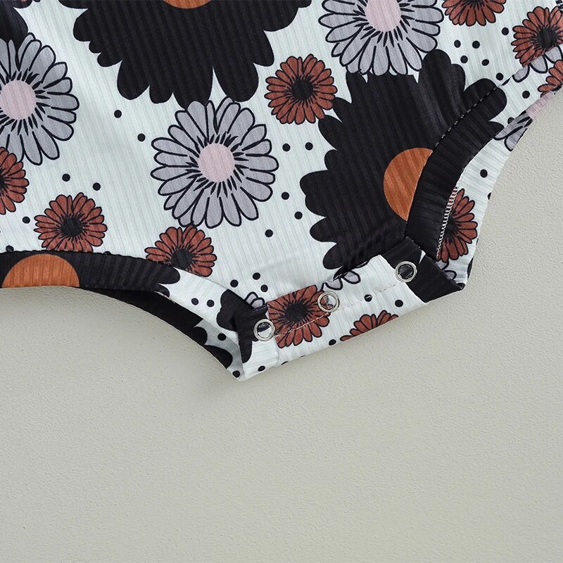 2023 Vintage Nou-născut Bebeluși Băieți Fete Body Haine Costuită Imprimare de flori Mâneci lungi Hanorace cu glugă Salopete Combi