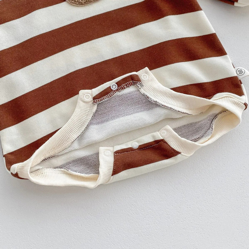 7580 Odjeća za novorođenčad Dječji bodi Jesen 2023. Nova jednostavna modna jednodijelna odjeća za dječake Slatka odjeća za penjanje sa šeširom