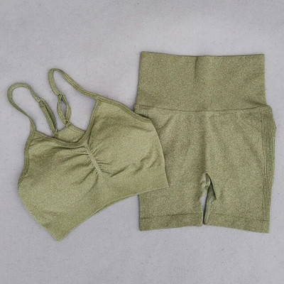 Bešavni kompleti za jogu Ženska odjeća za teretanu Sportska odjeća za fitness Kratke hlače za trčanje Sportski grudnjak Sportski komplet za vježbanje 2-dijelni sportski komplet