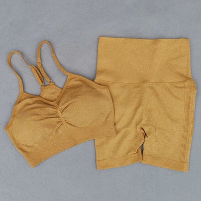 Bešavni kompleti za jogu Ženska odjeća za teretanu Sportska odjeća za fitness Kratke hlače za trčanje Sportski grudnjak Sportski komplet za vježbanje 2-dijelni sportski komplet