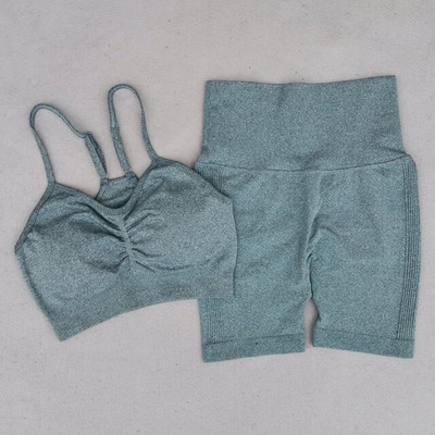 Bešavni kompleti za jogu Ženska odjeća za teretanu Sportska odjeća za fitness Kratke hlače za trčanje Sportski grudnjak Sportski komplet za vježbanje 2-dijelni sportski komplet