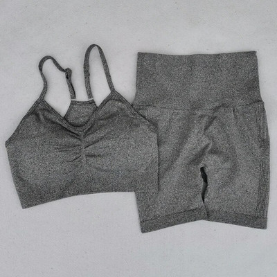 Bešavni kompleti za jogu Ženska odjeća za teretanu Sportska odjeća za fitness Kratke hlače za trčanje Sportski grudnjak Sportski komplet za vježbanje 2-dijelni sportski komplet