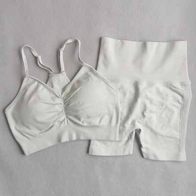 Bešavni kompleti za jogu Ženska odjeća za teretanu Sportska odjeća za fitness Kratke hlače za trčanje Sportski grudnjak Sportski komplet za vježbanje 2-dijelni sportski komplet