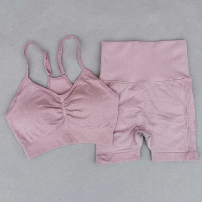 Bešavni kompleti za jogu Ženska odjeća za teretanu Sportska odjeća za fitness Kratke hlače za trčanje Sportski grudnjak Sportski komplet za vježbanje 2-dijelni sportski komplet