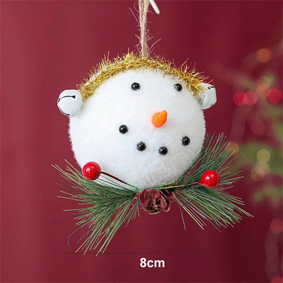 Ziemassvētku eglīšu rotājumu rotājumi Ziemassvētku vecīša sniegavīra bumba ar cepuri 2023. gada Ziemassvētku ballītes piekarināmie aksesuāri Kulons mājas dekorēšanai