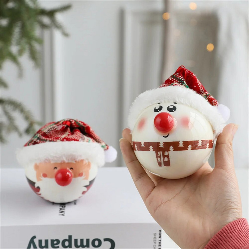 Ziemassvētku eglīšu rotājumu rotājumi Ziemassvētku vecīša sniegavīra bumba ar cepuri 2023. gada Ziemassvētku ballītes piekarināmie aksesuāri Kulons mājas dekorēšanai