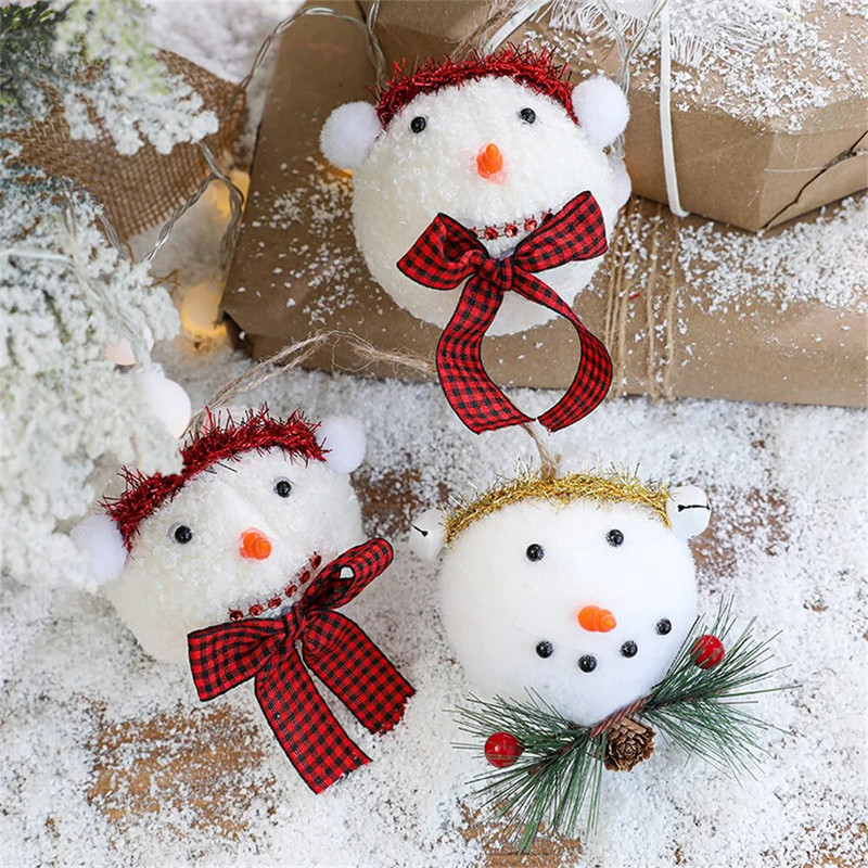 Ziemassvētku eglīšu rotājumu rotājumi Ziemassvētku vecīša sniegavīra bumba ar cepuri 2023. gada Ziemassvētku ballītes piekarināmie aksesuāri Kulons mājas dekorēšanai