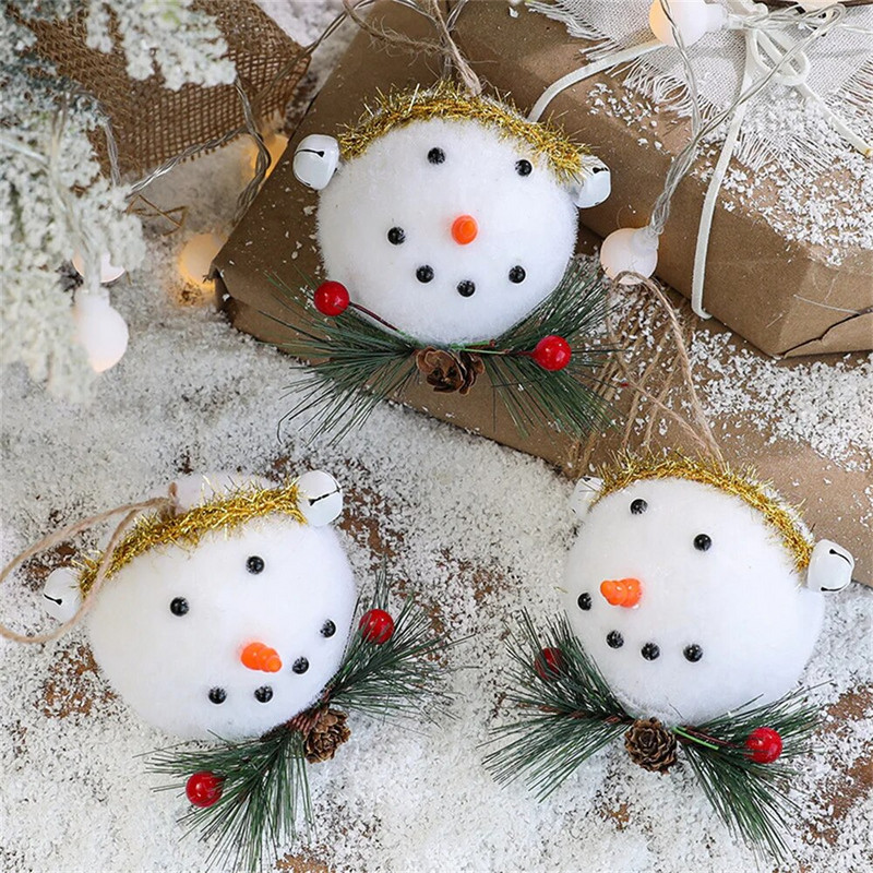 Ziemassvētku eglīšu rotājumu rotājumi Ziemassvētku vecīša sniegavīra bumba ar cepuri 2023. gada Ziemassvētku ballītes piekarināmie aksesuāri Kulons mājas dekorēšanai