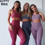 Bešavni komplet za jogu Odjeća za teretanu 2-dijelna ženska trenirka Sportsko odijelo Ženski fitness Bešavni set Sportska odjeća za žene u teretani