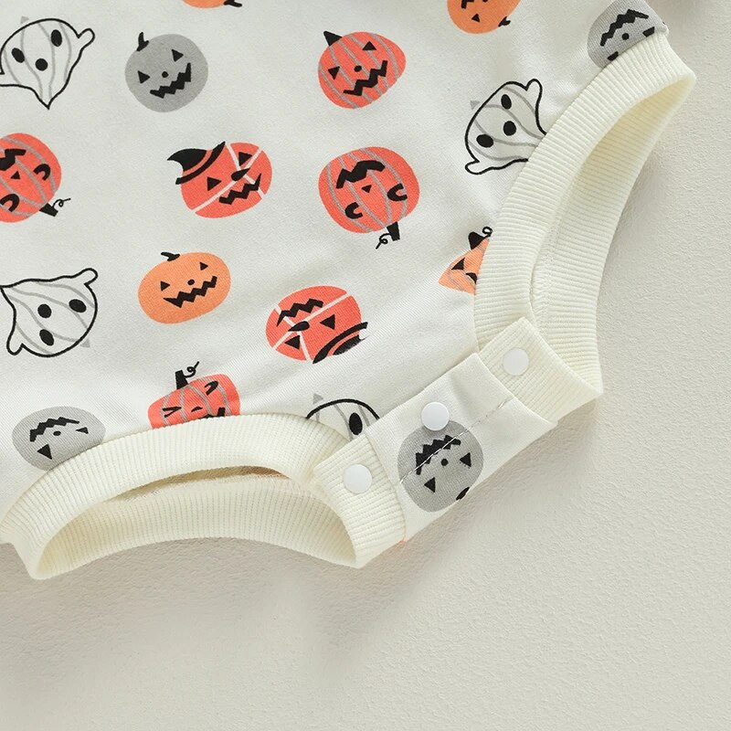 Halovīni, mazuļi, meitenes, zēni, sporta krekli, svīteri, apģērbi, spoku, ķirbju apdruka, apdruka ar garām piedurknēm, o-veida kakla izgriezumu, kombinezoni, rotaļu tērpi, kombinezoni