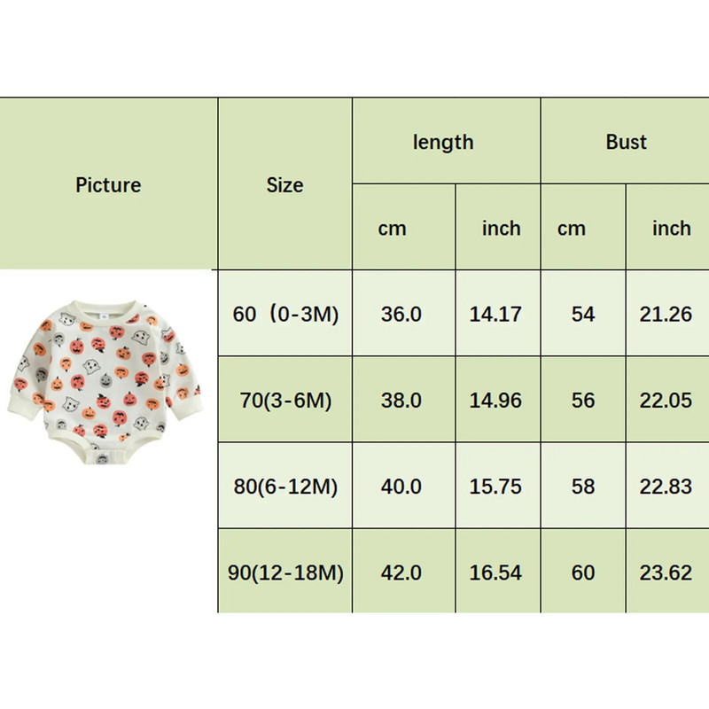 Halovīni, mazuļi, meitenes, zēni, sporta krekli, svīteri, apģērbi, spoku, ķirbju apdruka, apdruka ar garām piedurknēm, o-veida kakla izgriezumu, kombinezoni, rotaļu tērpi, kombinezoni