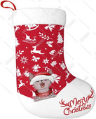 Karácsonyi harisnya, karácsonyi harisnya macska nagy harisnyával családi ünnepekre karácsonyi parti dekoráció konyhába (piros)