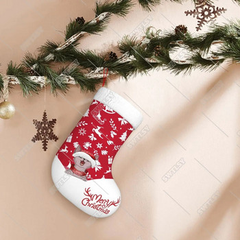 Χριστουγεννιάτικη κάλτσα, χριστουγεννιάτικες κάλτσες με γάτες μεγάλες κάλτσες για οικογενειακές γιορτές Χριστουγεννιάτικες διακοσμήσεις κουζίνας (κόκκινο)