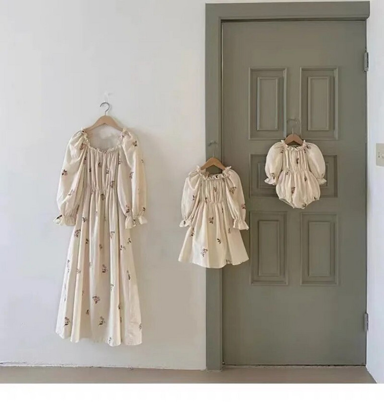 7702 Meiteņu bodijs 2023. gada rudens pavasaris, jauns retro izšuvums ar ziediem, meiteņu viengabala apģērbi Elastīgi kāpšanas apģērbi