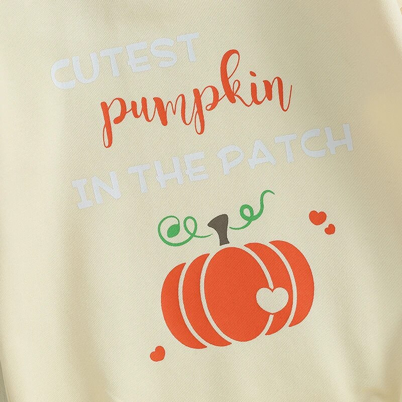 Halloween Hlače za novorođenčad Djevojčice Odjeća Jesen Dugi rukavi Okrugli izrez Slova Pumpkin print Sweatshirts Kombinezoni Sports
