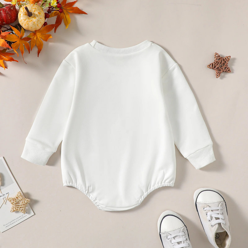 ma&baby 0-24M Halloween újszülött csecsemő baba fiú lány póló hosszú ujjú betűs sütőtök mintás jumpsuit játszóruha jelmez D06