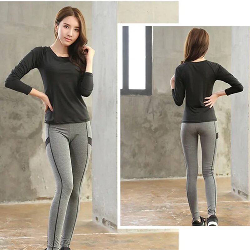 RealLion joogakomplekt Naiste pluus, must lühikeste varrukatega särk, püksid, jooksutreening, sport, kaheosaline ülikond, naiste rõivakomplekt