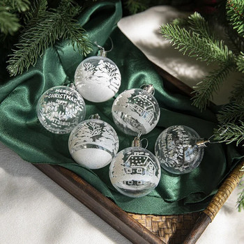 Опаковани с 6 см рисувани коледни топки Висулка за коледно дърво Весела коледна украса за дома 2022 г. Навидад Ноел Нова година 2023 г.