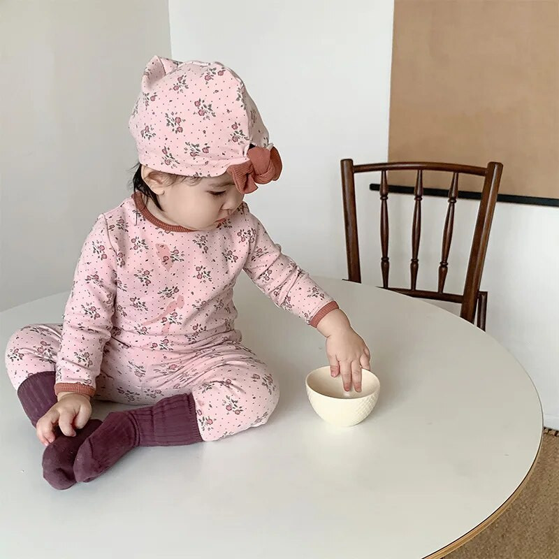 7519 Komplet odjeće za bebe Jesen 2023 Novo korejsko modno odijelo za djevojke Kućna odjeća Bodi + hlače visokog struka Dvodijelno odijelo