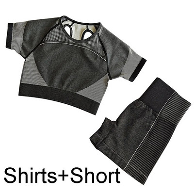 2kom Ženski komplet za jogu Ljetni sport Vital Bešavni sportski odijelo Grudnjak Odjeća za teretanu Fitness Crop Top Majica Visokog struka Kratke hlače Sportska odjeća