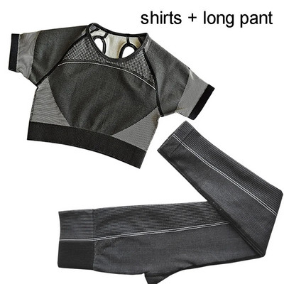 2kom Ženski komplet za jogu Ljetni sport Vital Bešavni sportski odijelo Grudnjak Odjeća za teretanu Fitness Crop Top Majica Visokog struka Kratke hlače Sportska odjeća