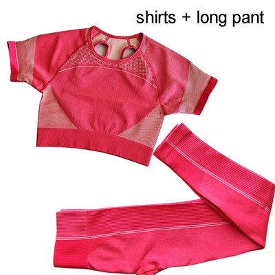 2kom Ženski komplet za jogu Ljetni sport Vital Bešavni sportski odijelo Grudnjak Odjeća za teretanu Fitness Crop Top Majica Visokog struka Kratke hlače Sportska odjeća