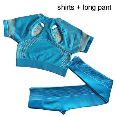 2kom Ženski komplet za jogu Ljetni sport Vital Bešavni sportski odijelo Grudnjak Odjeća za teretanu Fitness Crop Top Majica Visokog struka Kratke hlače Sportska odjeća