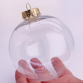 Promocija - 6 komada x DIY prozirni kućni božićni ukrasi koji se mogu bojati, otporni na lomove, kuglični ukras, 100 mm plastična kugla
