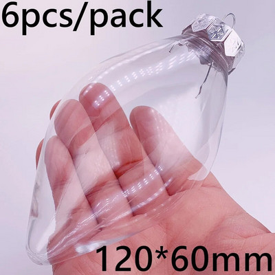 Promocija - 6 komada x DIY prozirni kućni božićni ukrasi koji se mogu bojati, otporni na lomove, kuglični ukras, 100 mm plastična kugla