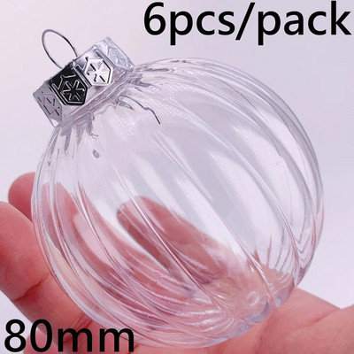 Promocija - 6 komada x DIY prozirni kućni božićni ukrasi koji se mogu bojati, otporni na lomove, kuglični ukras, 100 mm plastična kugla