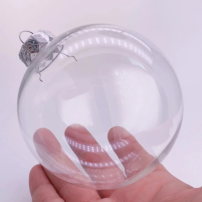 Promocija - 6 komada x DIY prozirni kućni božićni ukrasi koji se mogu bojati, otporni na lomove, kuglični ukras, 100 mm plastična kugla