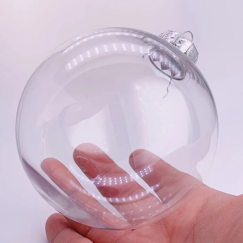 Promocija - 6 komada x DIY prozirni kućni božićni ukrasi koji se mogu bojati, otporni na lomove, kuglični ukras, 100 mm plastična kugla