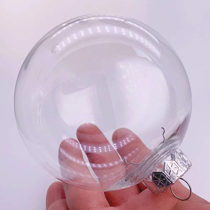 Promocija - 6 komada x DIY prozirni kućni božićni ukrasi koji se mogu bojati, otporni na lomove, kuglični ukras, 100 mm plastična kugla