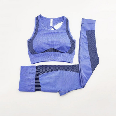 2 gab Energy Seamless Jogas komplekts Treniņa apģērbs Sievietēm Polsterēts sporta krūšturis+Sport Legingi Apģērbs High Fitness sporta zāles sporta tērpi