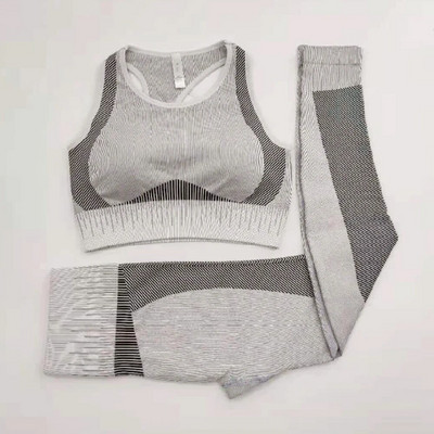 2 gab Energy Seamless Jogas komplekts Treniņa apģērbs Sievietēm Polsterēts sporta krūšturis+Sport Legingi Apģērbs High Fitness sporta zāles sporta tērpi