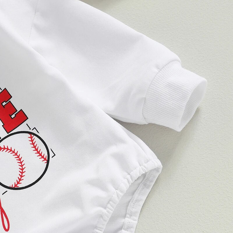 Rudens Jaundzimušie Zēni Zēni Meitenes Romperi Apģērbs Beisbols Vēstuļu apdruka ar garām piedurknēm O veida kakla bodiji Kombinezoni Kombinezoni Apģērbi