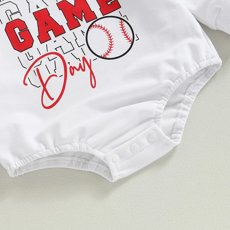 Rudens Jaundzimušie Zēni Zēni Meitenes Romperi Apģērbs Beisbols Vēstuļu apdruka ar garām piedurknēm O veida kakla bodiji Kombinezoni Kombinezoni Apģērbi